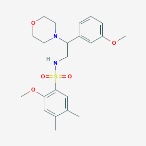 molecular formula C22H30N2O5S B2864974 2-methoxy-N-(2-(3-methoxyphenyl)-2-morpholinoethyl)-4,5-dimethylbenzenesulfonamide CAS No. 941977-71-5