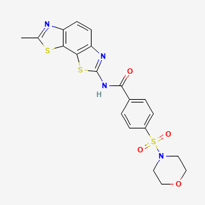 molecular formula C20H18N4O4S3 B2864977 N-(7-methyl-[1,3]thiazolo[4,5-g][1,3]benzothiazol-2-yl)-4-morpholin-4-ylsulfonylbenzamide CAS No. 325978-42-5