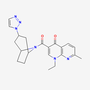 1-ethyl-7-methyl-3-[3-(1H-1,2,3-triazol-1-yl)-8-azabicyclo[3.2.1]octane-8-carbonyl]-1,4-dihydro-1,8-naphthyridin-4-one