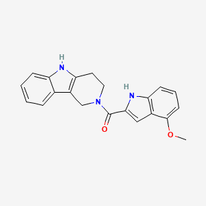 molecular formula C21H19N3O2 B2864983 (4-methoxy-1H-indol-2-yl)(1,3,4,5-tetrahydro-2H-pyrido[4,3-b]indol-2-yl)methanone CAS No. 1040706-91-9