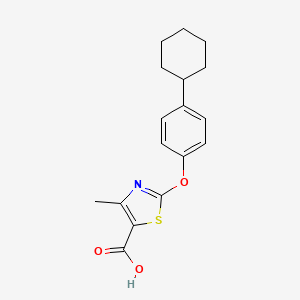 molecular formula C17H19NO3S B2864988 2-(4-环己基苯氧基)-4-甲基-1,3-噻唑-5-羧酸 CAS No. 1219572-67-4
