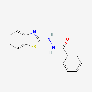 molecular formula C15H13N3OS B2864991 N'-(4-methyl-1,3-benzothiazol-2-yl)benzohydrazide CAS No. 851977-80-5