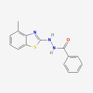 molecular formula C15H13N3OS B2864991 N'-(4-methylbenzo[d]thiazol-2-yl)benzohydrazide CAS No. 851977-80-5