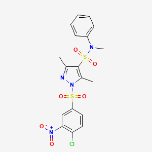 1-(4-chloro-3-nitrobenzenesulfonyl)-N,3,5-trimethyl-N-phenyl-1H-pyrazole-4-sulfonamide