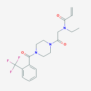 molecular formula C19H22F3N3O3 B2865004 N-Ethyl-N-[2-oxo-2-[4-[2-(trifluoromethyl)benzoyl]piperazin-1-yl]ethyl]prop-2-enamide CAS No. 2179538-33-9