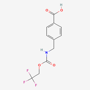 molecular formula C11H10F3NO4 B2865014 4-({[(2,2,2-Trifluoroethoxy)carbonyl]amino}methyl)benzenecarboxylic acid CAS No. 477847-78-2