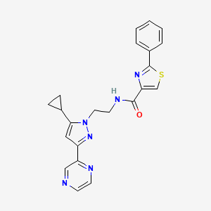 N-(2-(5-cyclopropyl-3-(pyrazin-2-yl)-1H-pyrazol-1-yl)ethyl)-2-phenylthiazole-4-carboxamide