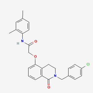 molecular formula C26H25ClN2O3 B2865028 2-((2-(4-chlorobenzyl)-1-oxo-1,2,3,4-tetrahydroisoquinolin-5-yl)oxy)-N-(2,4-dimethylphenyl)acetamide CAS No. 850906-74-0