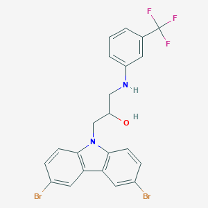 molecular formula C22H17Br2F3N2O B286503 1-(3,6-dibromo-9H-carbazol-9-yl)-3-[3-(trifluoromethyl)anilino]-2-propanol 
