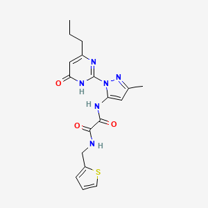 N1-(3-methyl-1-(6-oxo-4-propyl-1,6-dihydropyrimidin-2-yl)-1H-pyrazol-5-yl)-N2-(thiophen-2-ylmethyl)oxalamide