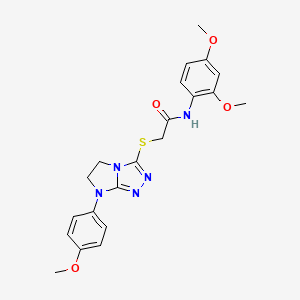 N-(2,4-dimethoxyphenyl)-2-((7-(4-methoxyphenyl)-6,7-dihydro-5H-imidazo[2,1-c][1,2,4]triazol-3-yl)thio)acetamide