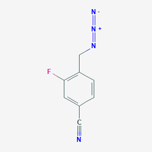 molecular formula C8H5FN4 B2865043 4-(Azidomethyl)-3-fluorobenzonitrile CAS No. 368426-24-8