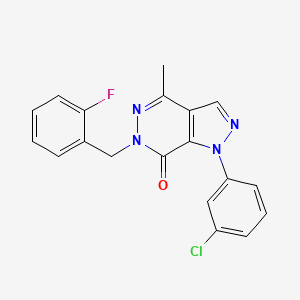 molecular formula C19H14ClFN4O B2865048 1-(3-chlorophenyl)-6-(2-fluorobenzyl)-4-methyl-1H-pyrazolo[3,4-d]pyridazin-7(6H)-one CAS No. 942008-86-8