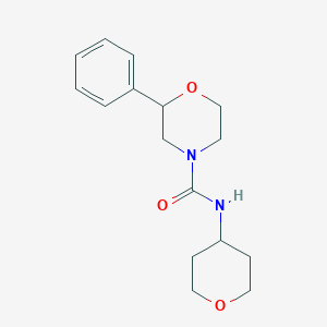molecular formula C16H22N2O3 B2865050 2-苯基-N-(四氢-2H-吡喃-4-基)吗啉-4-甲酰胺 CAS No. 1328484-97-4