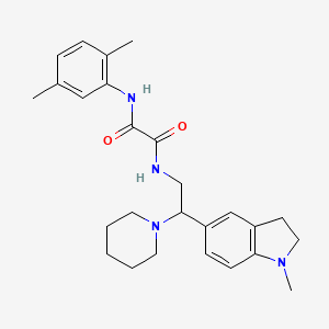 molecular formula C26H34N4O2 B2865052 N1-(2,5-二甲基苯基)-N2-(2-(1-甲基吲哚-5-基)-2-(哌啶-1-基)乙基)草酰胺 CAS No. 922032-37-9