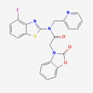 molecular formula C22H15FN4O3S B2865056 N-(4-fluorobenzo[d]thiazol-2-yl)-2-(2-oxobenzo[d]oxazol-3(2H)-yl)-N-(pyridin-2-ylmethyl)acetamide CAS No. 1171195-48-4