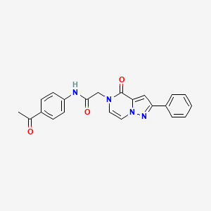 molecular formula C22H18N4O3 B2865061 N-(4-乙酰基苯基)-2-(4-氧代-2-苯基吡唑并[1,5-a]哒嗪-5(4H)-基)乙酰胺 CAS No. 941963-31-1