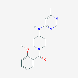 molecular formula C18H22N4O2 B2865067 (2-Methoxyphenyl)-[4-[(6-methylpyrimidin-4-yl)amino]piperidin-1-yl]methanone CAS No. 2415465-54-0
