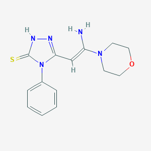 molecular formula C14H17N5OS B286507 3-[(E)-2-amino-2-morpholin-4-ylethenyl]-4-phenyl-1H-1,2,4-triazole-5-thione 