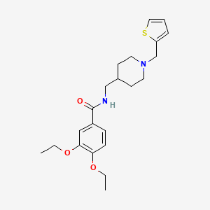 3,4-diethoxy-N-((1-(thiophen-2-ylmethyl)piperidin-4-yl)methyl)benzamide
