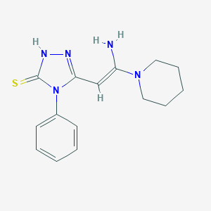 molecular formula C15H19N5S B286508 3-[(E)-2-amino-2-piperidin-1-ylethenyl]-4-phenyl-1H-1,2,4-triazole-5-thione 