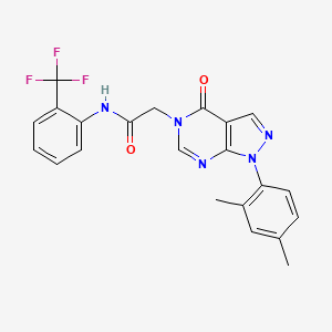 molecular formula C22H18F3N5O2 B2865083 2-(1-(2,4-dimethylphenyl)-4-oxo-1H-pyrazolo[3,4-d]pyrimidin-5(4H)-yl)-N-(2-(trifluoromethyl)phenyl)acetamide CAS No. 895000-52-9
