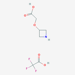 molecular formula C7H10F3NO5 B2865088 2-(氮杂环丁-3-氧基)乙酸；三氟乙酸 CAS No. 1909327-16-7