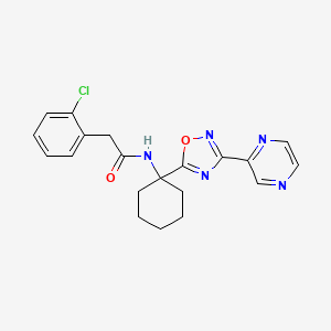 2-(2-chlorophenyl)-N-[1-(3-pyrazin-2-yl-1,2,4-oxadiazol-5-yl)cyclohexyl]acetamide