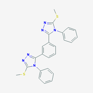 molecular formula C24H20N6S2 B286509 3-(methylsulfanyl)-5-{3-[5-(methylsulfanyl)-4-phenyl-4H-1,2,4-triazol-3-yl]phenyl}-4-phenyl-4H-1,2,4-triazole 