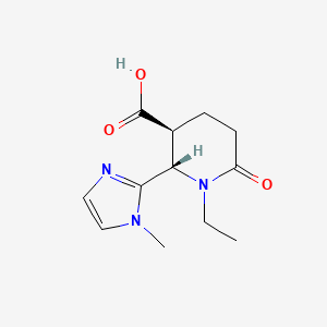 molecular formula C12H17N3O3 B2865095 (2S,3S)-1-ethyl-2-(1-methyl-1H-imidazol-2-yl)-6-oxopiperidine-3-carboxylic acid CAS No. 1969287-86-2