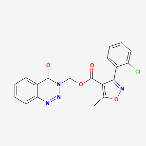 molecular formula C19H13ClN4O4 B2865108 (4-oxobenzo[d][1,2,3]triazin-3(4H)-yl)methyl 3-(2-chlorophenyl)-5-methylisoxazole-4-carboxylate CAS No. 432011-09-1
