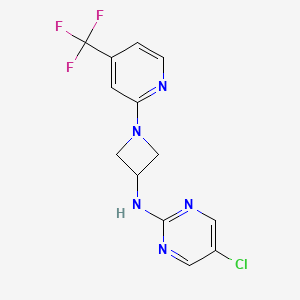 molecular formula C13H11ClF3N5 B2865109 5-Chloro-N-[1-[4-(trifluoromethyl)pyridin-2-yl]azetidin-3-yl]pyrimidin-2-amine CAS No. 2415509-84-9