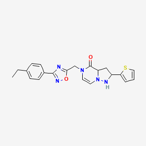 molecular formula C21H17N5O2S B2865110 5-{[3-(4-ethylphenyl)-1,2,4-oxadiazol-5-yl]methyl}-2-(thiophen-2-yl)-4H,5H-pyrazolo[1,5-a]pyrazin-4-one CAS No. 1358565-99-7