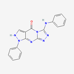 molecular formula C18H13N7O B2865114 8-苯基-3-(苯基氨基)-1H-吡唑并[3,4-d][1,2,4]三唑并[4,3-a]嘧啶-5(8H)-酮 CAS No. 1171808-98-2