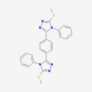 molecular formula C24H20N6S2 B286512 3-(methylsulfanyl)-5-{4-[5-(methylsulfanyl)-4-phenyl-4H-1,2,4-triazol-3-yl]phenyl}-4-phenyl-4H-1,2,4-triazole 