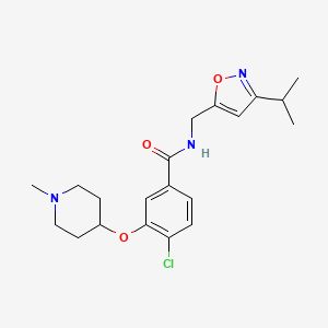 4-Chloro-N-((3-isopropylisoxazol-5-yl)methyl)-3-(1-methylpiperidin-4-yloxy)benzamide