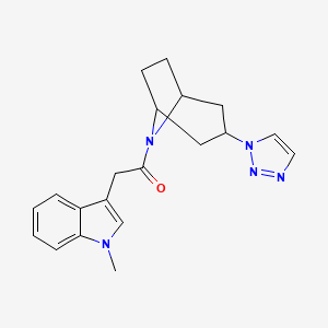 molecular formula C20H23N5O B2865137 2-(1-methyl-1H-indol-3-yl)-1-[3-(1H-1,2,3-triazol-1-yl)-8-azabicyclo[3.2.1]octan-8-yl]ethan-1-one CAS No. 2190365-83-2