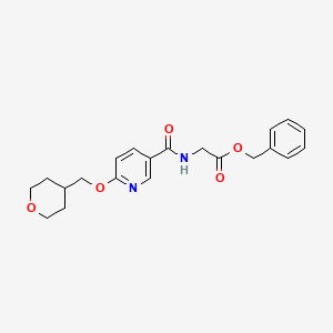 molecular formula C21H24N2O5 B2865141 benzyl 2-(6-((tetrahydro-2H-pyran-4-yl)methoxy)nicotinamido)acetate CAS No. 2034617-31-5