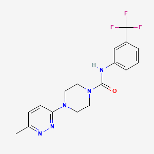 molecular formula C17H18F3N5O B2865145 4-(6-methylpyridazin-3-yl)-N-(3-(trifluoromethyl)phenyl)piperazine-1-carboxamide CAS No. 1172889-67-6
