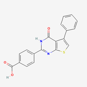 molecular formula C19H12N2O3S B2865155 4-{4-oxo-5-phenyl-3H,4H-thieno[2,3-d]pyrimidin-2-yl}benzoic acid CAS No. 744204-83-9