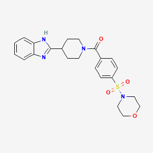 molecular formula C23H26N4O4S B2865156 (4-(1H-苯并[d]咪唑-2-基)哌啶-1-基)(4-(吗啉磺酰基)苯基)甲苯酮 CAS No. 898444-72-9