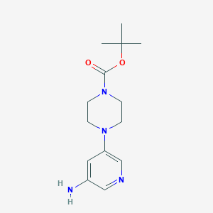 molecular formula C14H22N4O2 B2865159 叔丁基 4-(5-氨基吡啶-3-基)哌嗪-1-羧酸酯 CAS No. 1245914-05-9