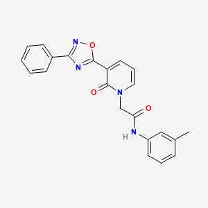 molecular formula C22H18N4O3 B2865160 N-(3-methylphenyl)-2-[2-oxo-3-(3-phenyl-1,2,4-oxadiazol-5-yl)pyridin-1(2H)-yl]acetamide CAS No. 1105214-34-3