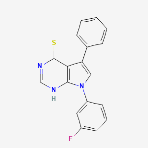molecular formula C18H12FN3S B2865166 7-(3-fluorophenyl)-5-phenyl-7H-pyrrolo[2,3-d]pyrimidine-4-thiol CAS No. 890091-04-0
