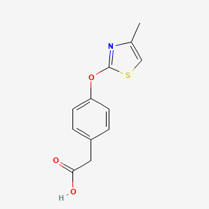 molecular formula C12H11NO3S B2865168 2-[4-[(4-Methyl-1,3-thiazol-2-yl)oxy]phenyl]acetic acid CAS No. 1292620-37-1