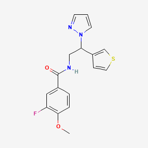 3-fluoro-4-methoxy-N-[2-(1H-pyrazol-1-yl)-2-(thiophen-3-yl)ethyl]benzamide