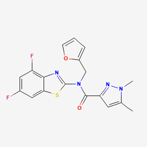 N-(4,6-difluorobenzo[d]thiazol-2-yl)-N-(furan-2-ylmethyl)-1,5-dimethyl-1H-pyrazole-3-carboxamide