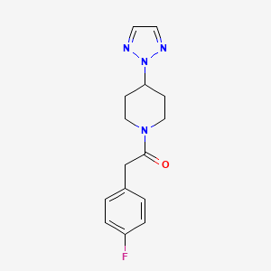 molecular formula C15H17FN4O B2865175 1-(4-(2H-1,2,3-triazol-2-yl)piperidin-1-yl)-2-(4-fluorophenyl)ethanone CAS No. 2199016-24-3