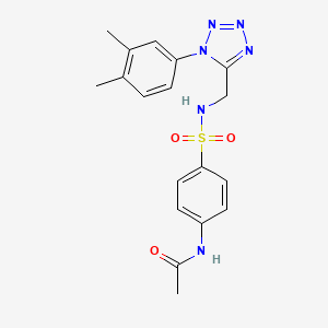 molecular formula C18H20N6O3S B2865179 N-(4-(N-((1-(3,4-dimethylphenyl)-1H-tetrazol-5-yl)methyl)sulfamoyl)phenyl)acetamide CAS No. 941964-23-4