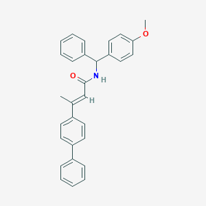 molecular formula C30H27NO2 B286518 3-[1,1'-biphenyl]-4-yl-N-[(4-methoxyphenyl)(phenyl)methyl]-2-butenamide 